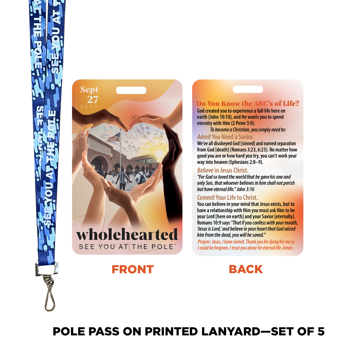 Printed Lanyard with Pole Pass (set of 5)