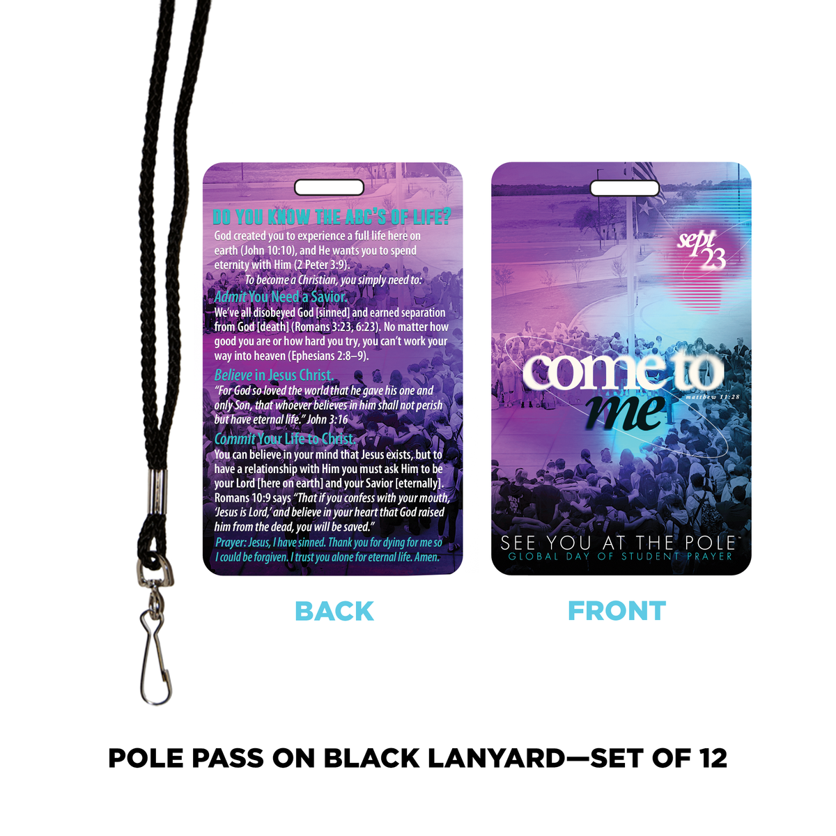 Pole Pass on Black Lanyard (set of 12)