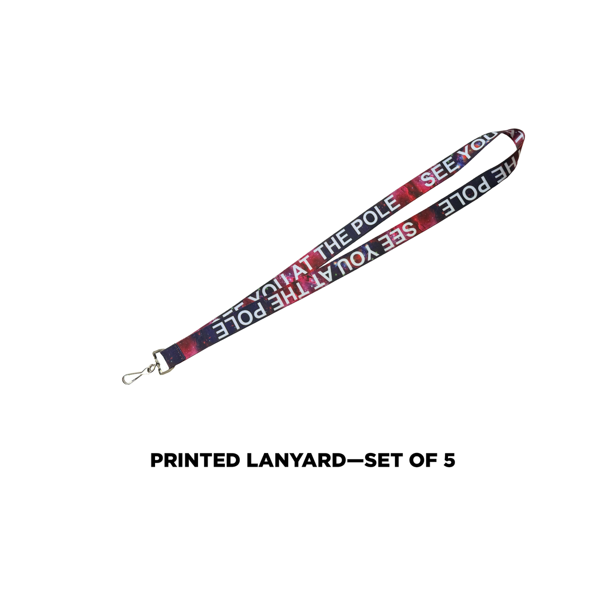 Printed Lanyard (set of 5) —Pink and Blue Sky Pattern