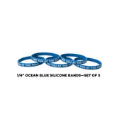 1/4" Ocean Blue Silicone Band (set of 5)