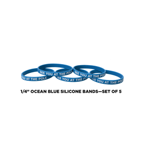 1/4" Ocean Blue Silicone Band (set of 5)