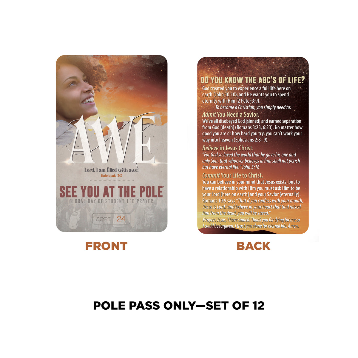 Pole Pass ONLY (set of 12)