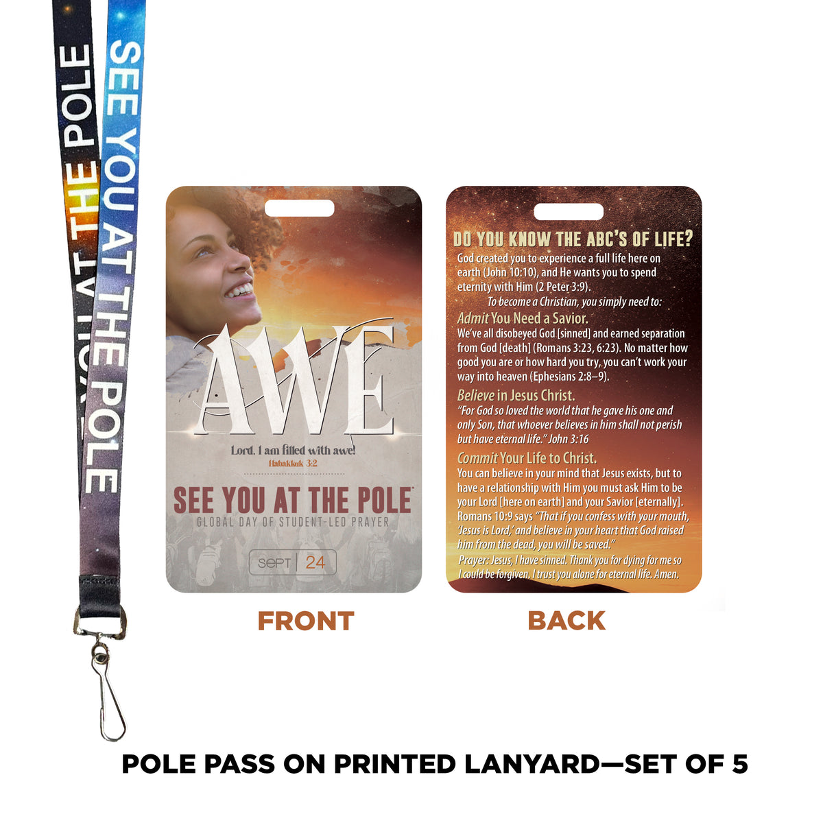 Printed Lanyard with Pole Pass (set of 5)