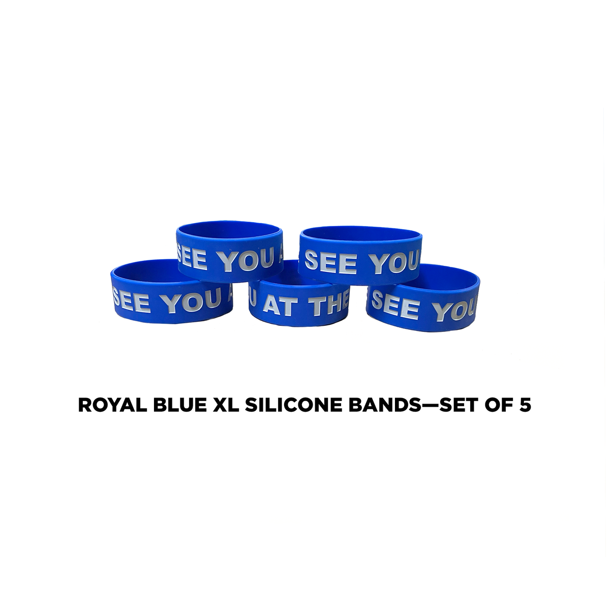 1" Wide Royal Blue Silicone Band (set of 5)