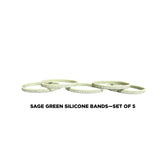 1/4" Wide Sage Green Silicone Band (set of 5)