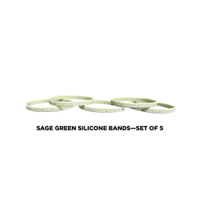 1/4" Wide Steel Blue Silicone Band (set of 5)