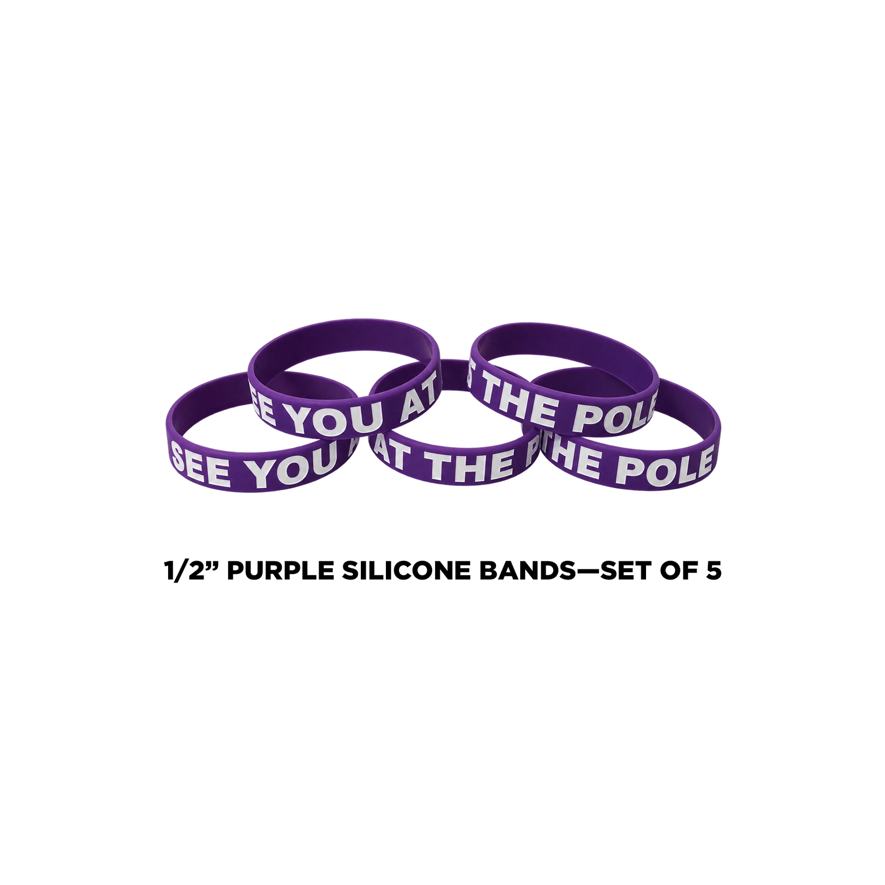1/2" Purple Silicone Band (set of 5)